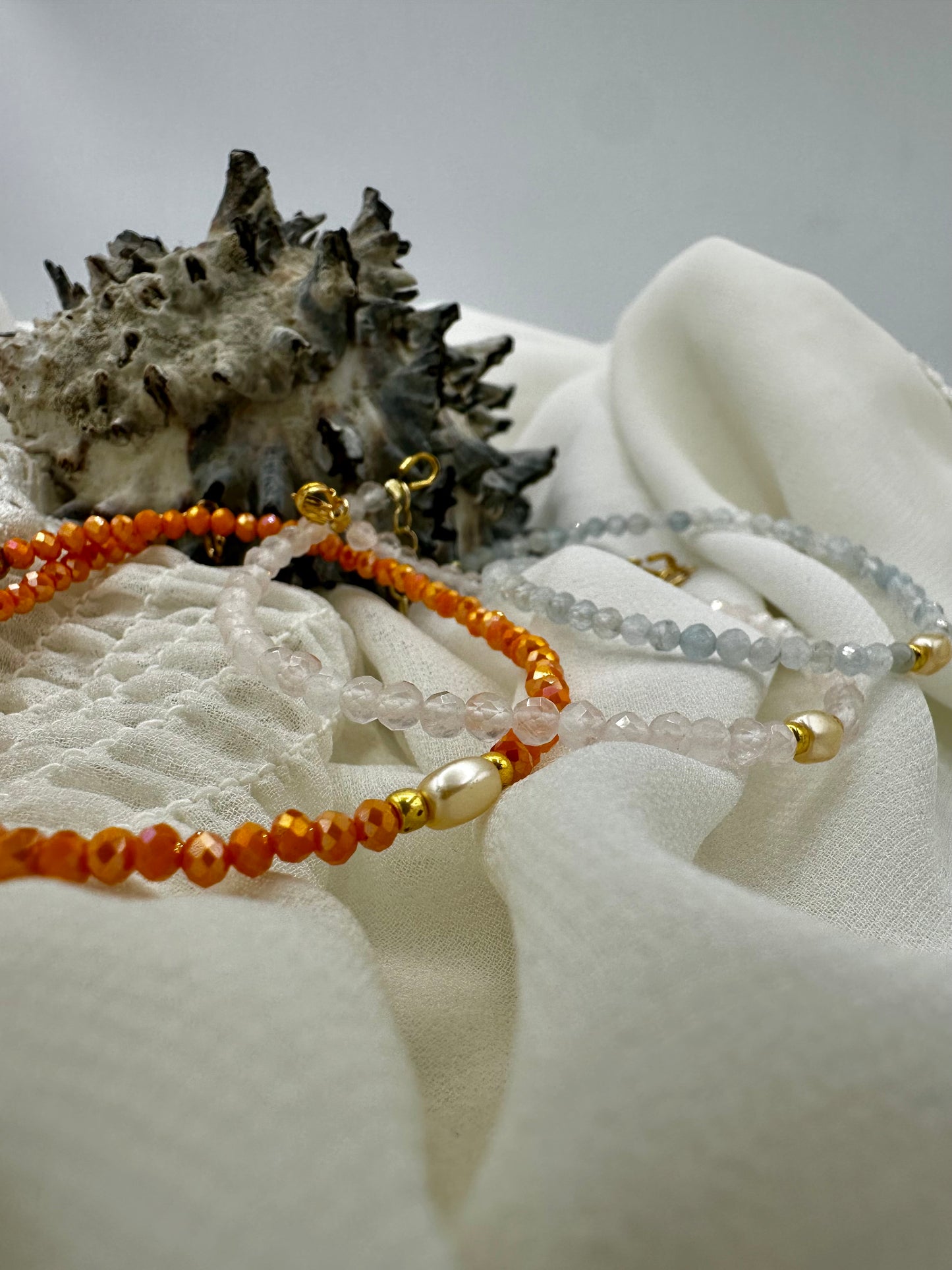 CAVIGLIERA CON CRISTALLI E MICRO PERLA CERATA