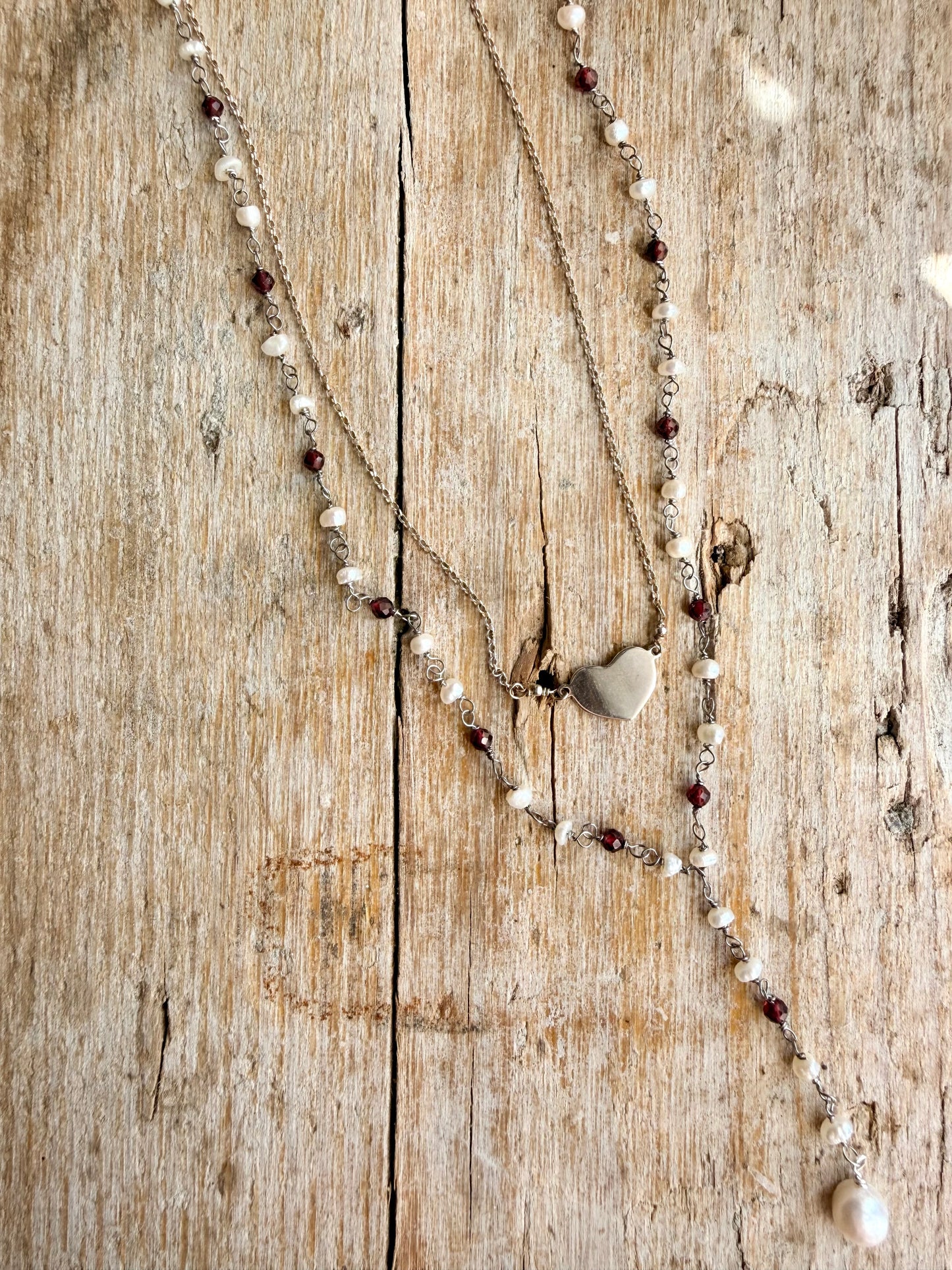 COLLANA ROSARIO RADO PERLE E GRANATO