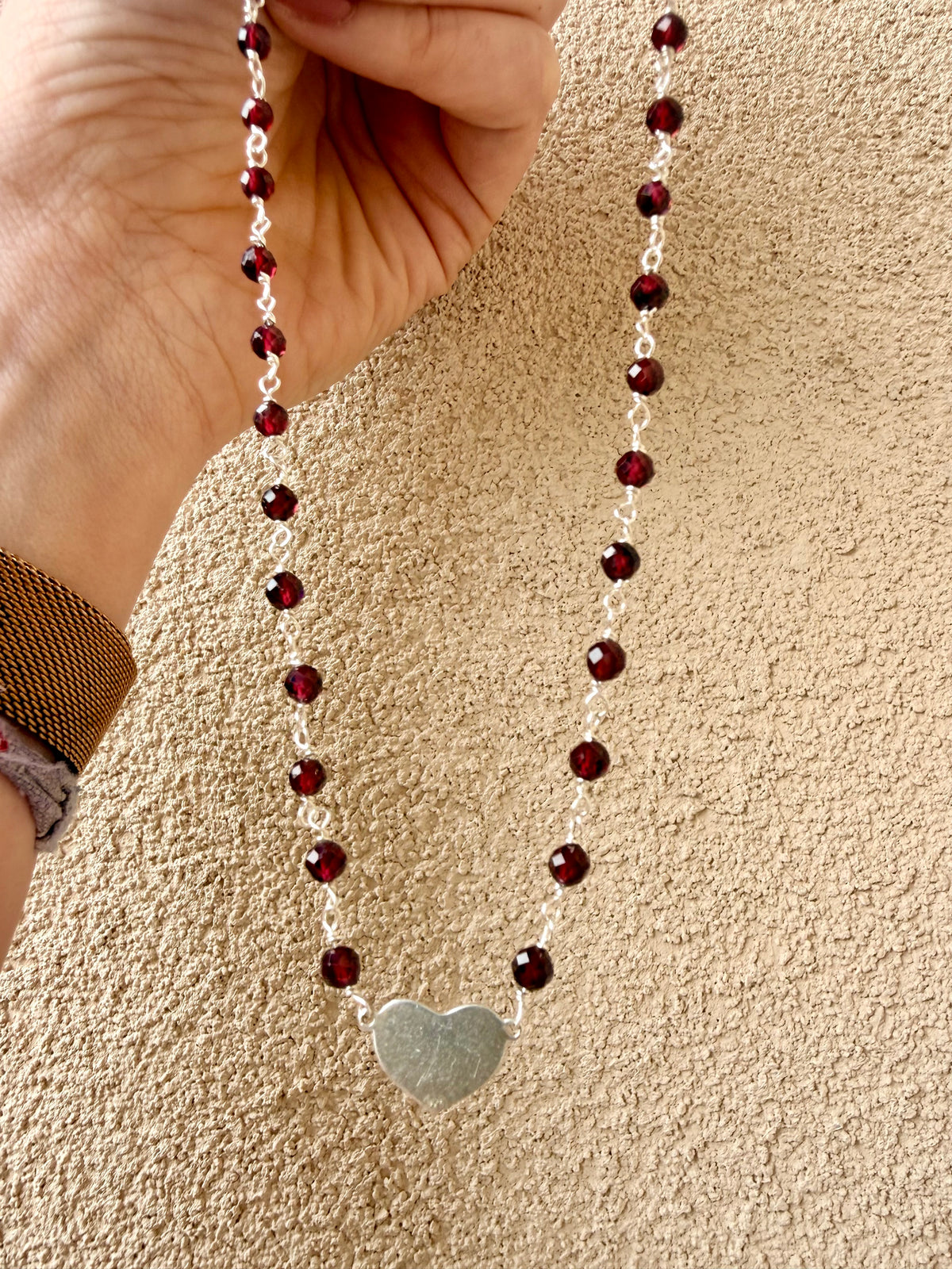 COLLANA CUORE DI GRANATO