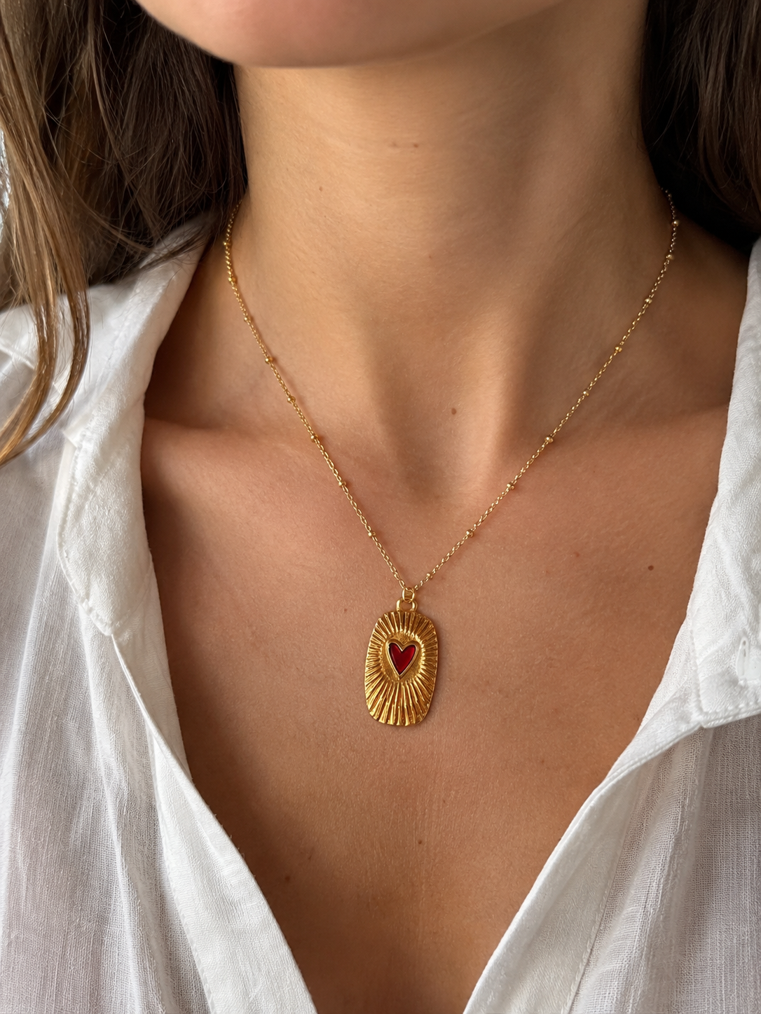 COLLANA MEDAGLIETTA CUORE RADIOSO