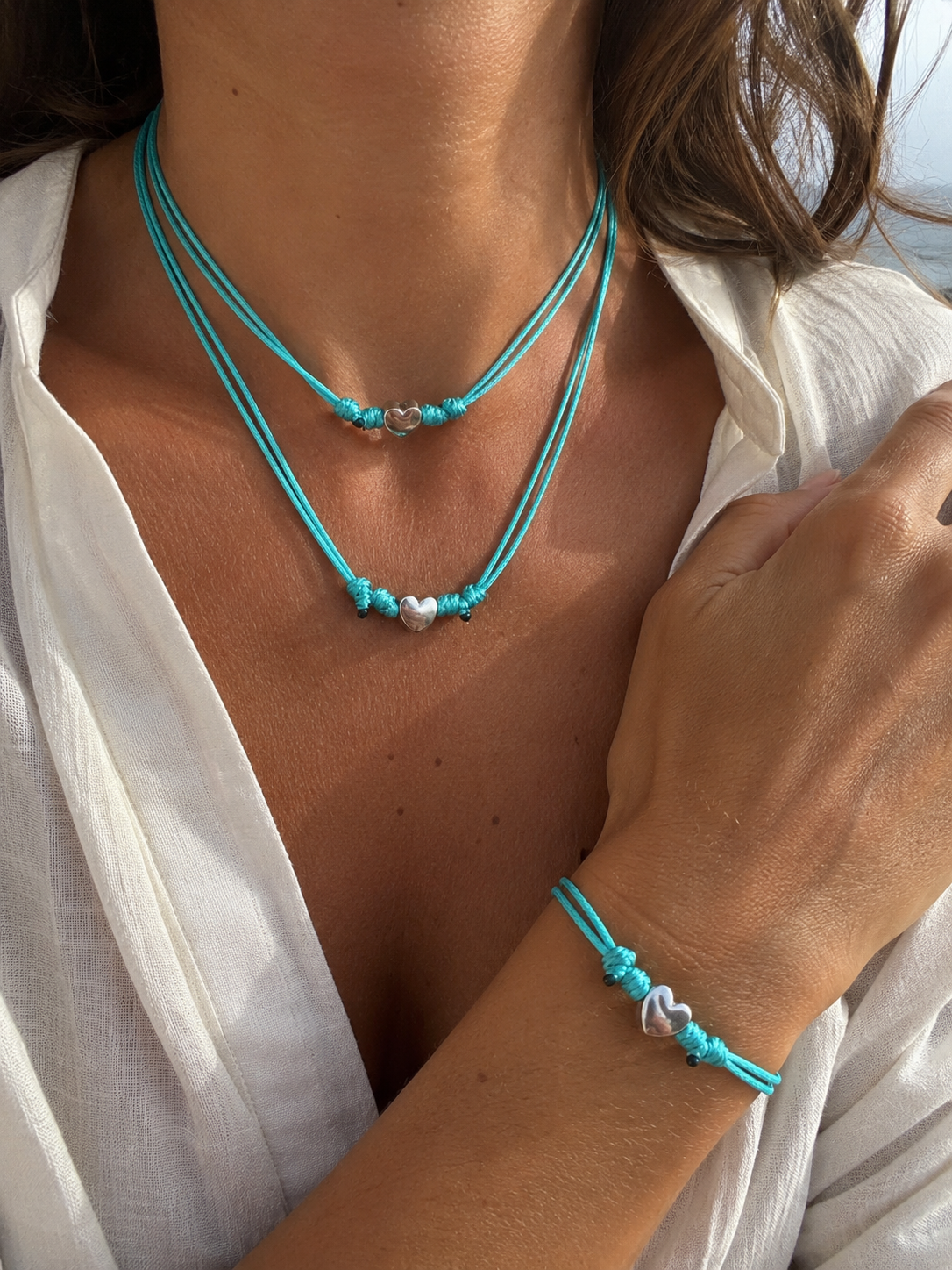 COLLANA CORDINO CON CUORICINO