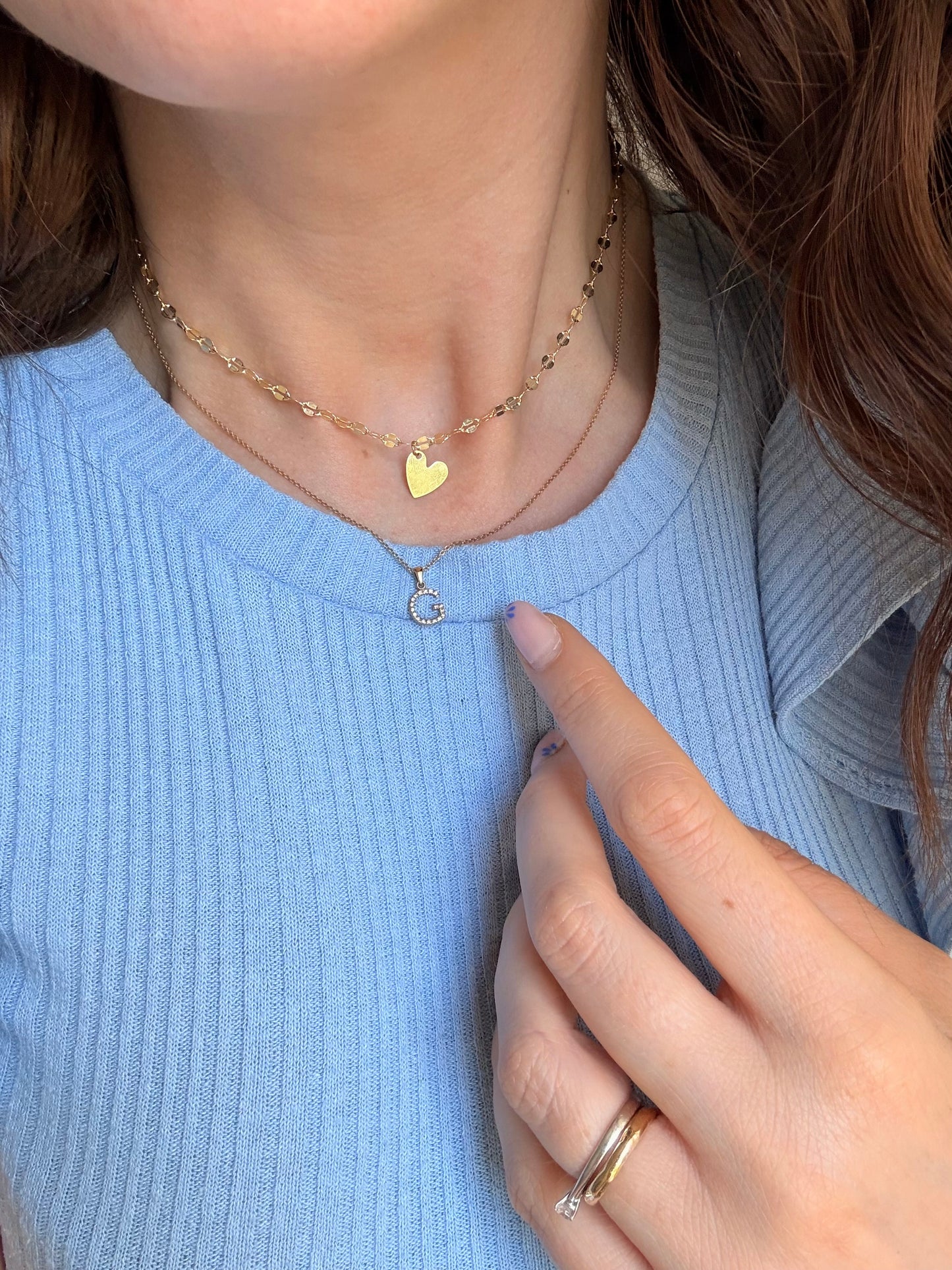 COLLANA CATENA SPECCHIATA CON CUORE