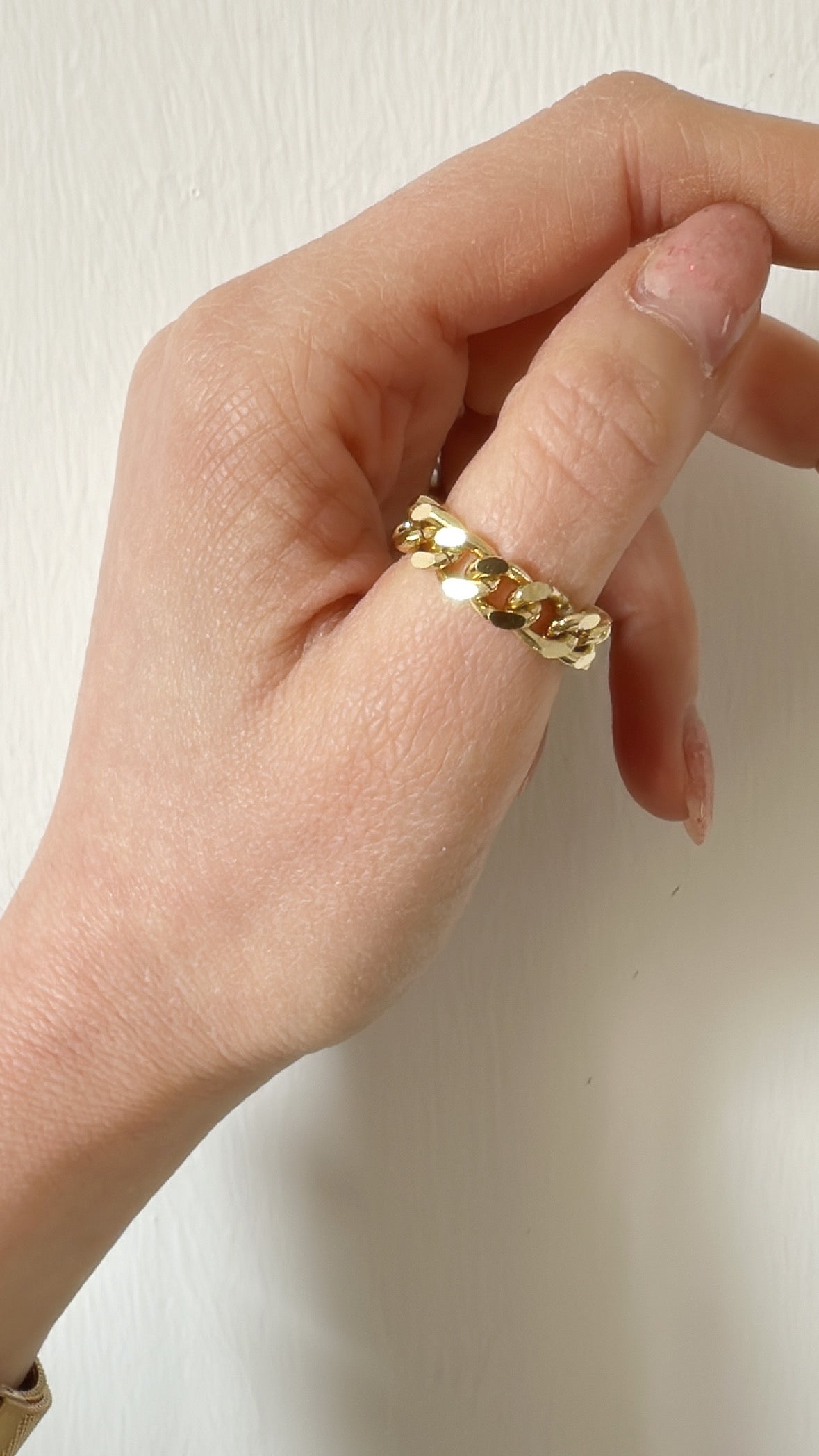 ANELLO CATENA GROUMETTE LAMINATA ALLUMINIO PLACCATO ORO