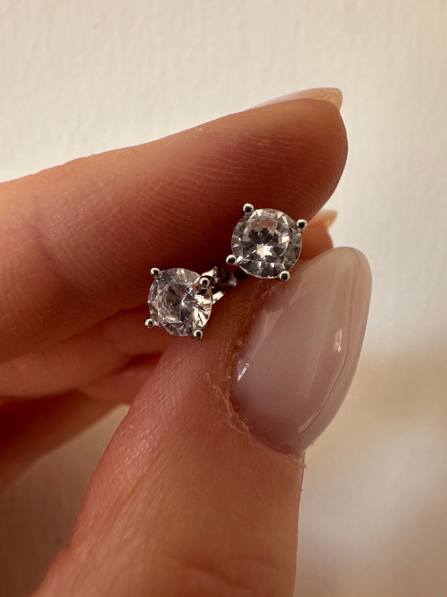 ORECCHINI ARGENTO PUNTO LUCE BIANCO 6mm