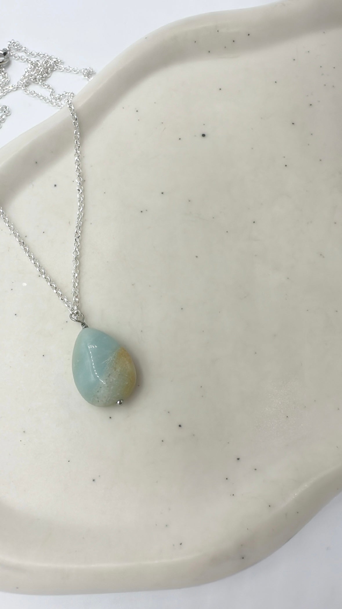 COLLANA CON GOCCIA DI AMAZZONITE