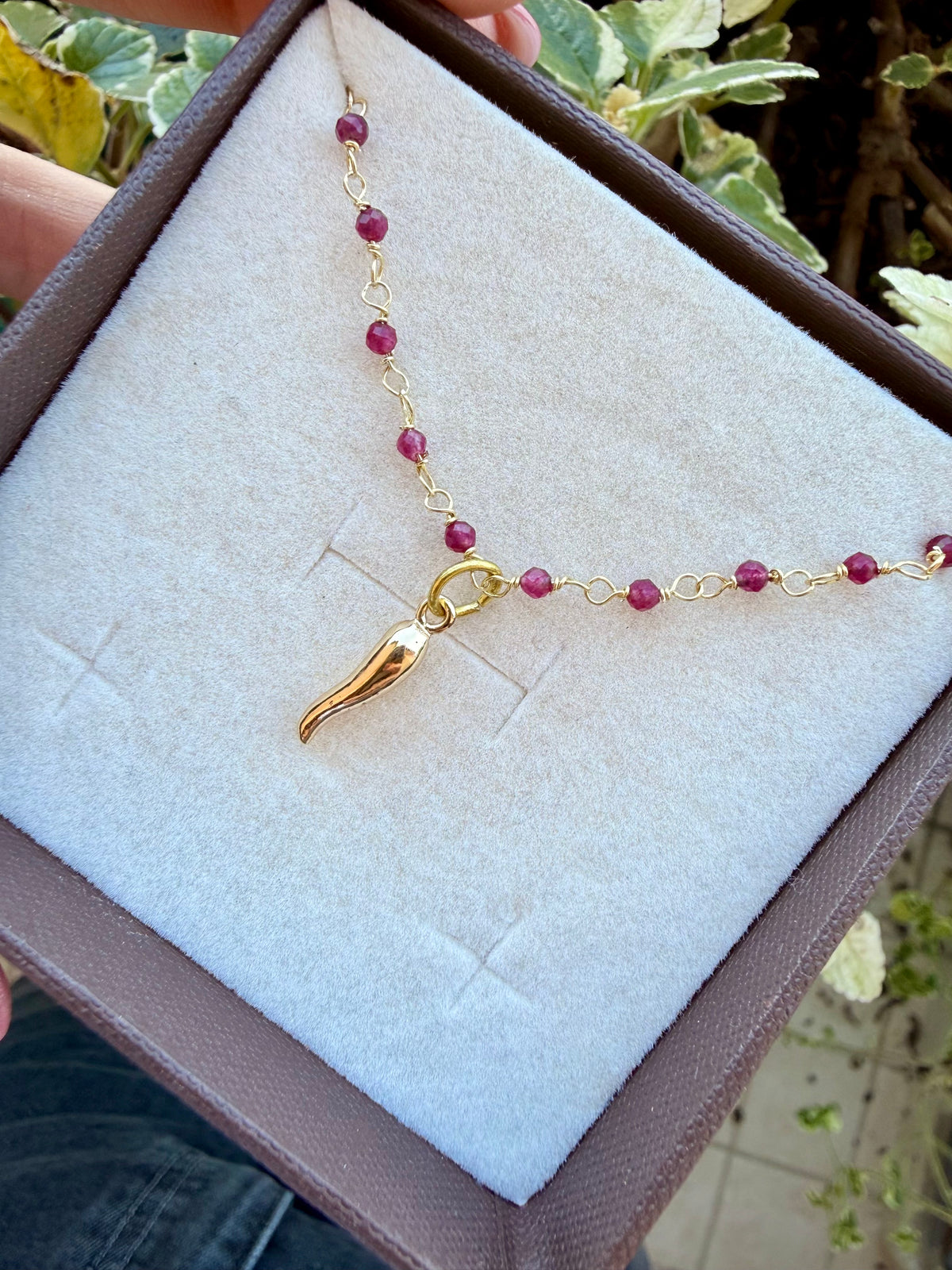 BRACCIALE CORNETTO E PASTA DI RUBINO
