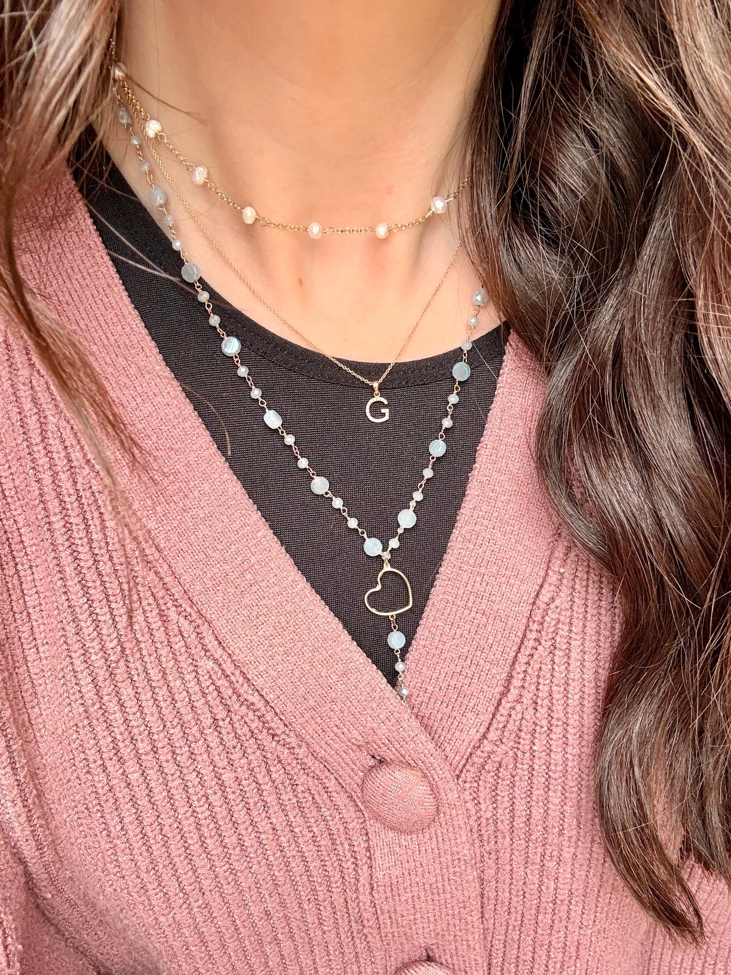 COLLANA CATENA ROLÓ ALTERNATA DA PERLE BIANCHE