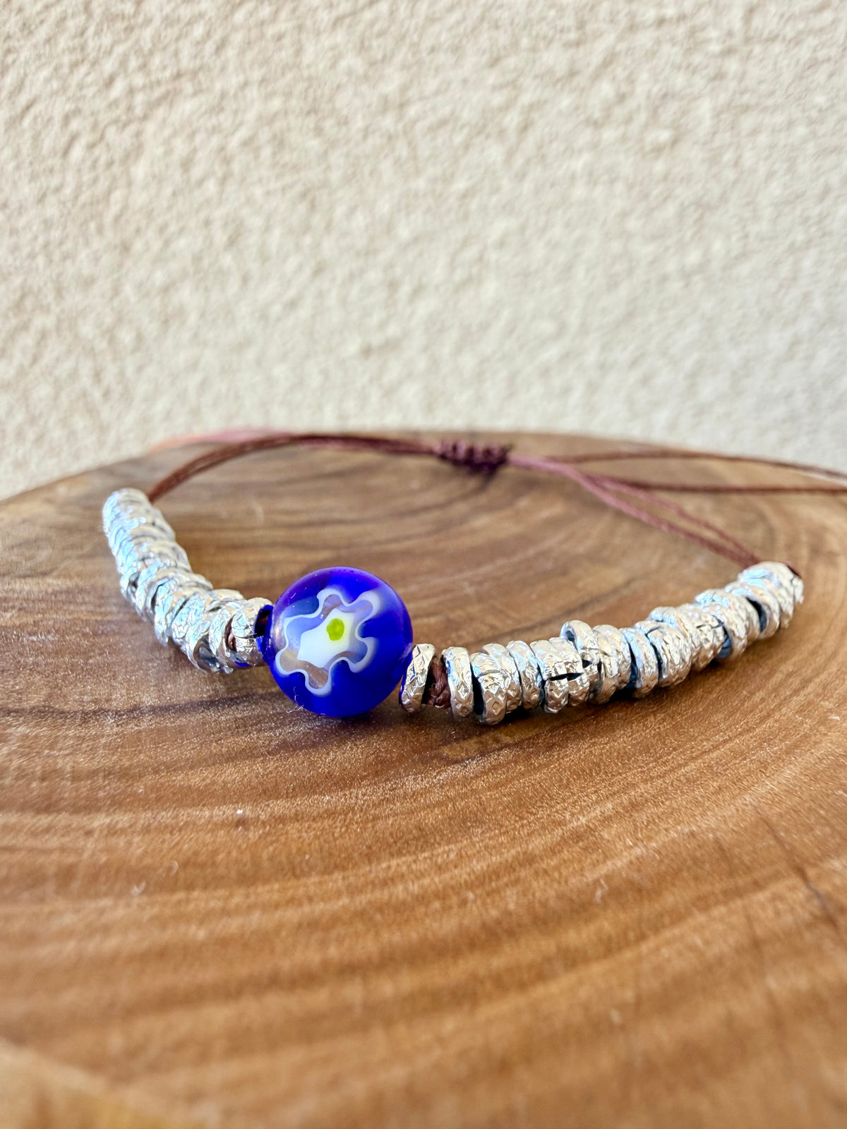 BRACCIALE UOMO BLU & ARGENTO