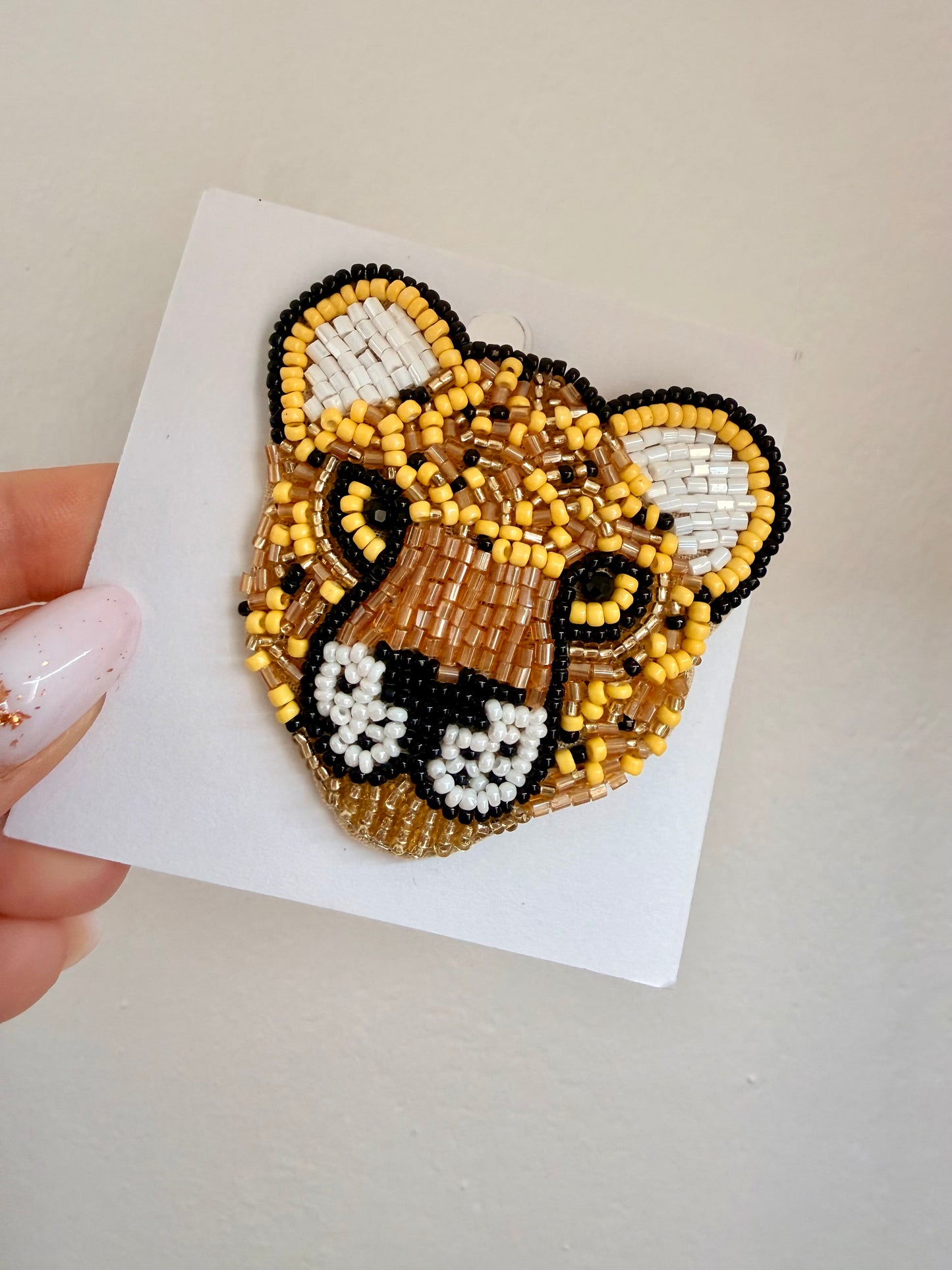 SPILLA LEOPARDO GIALLO-NERO-BIANCO