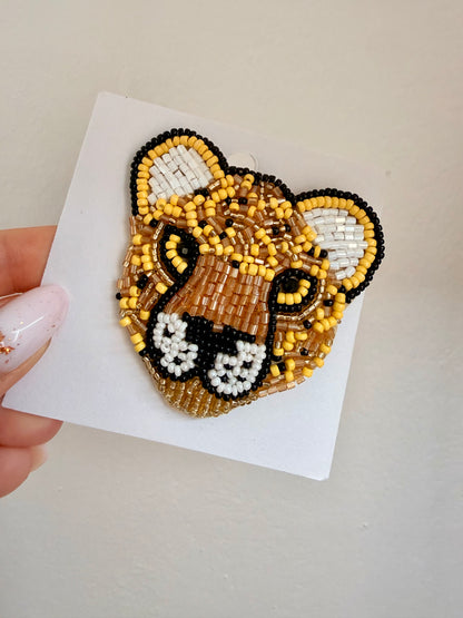 SPILLA LEOPARDO GIALLO-NERO-BIANCO