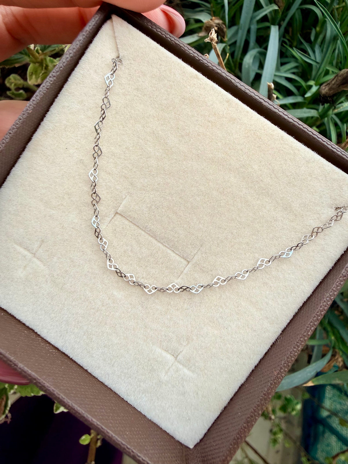 COLLANA MAGLIA CUORICINI LAVORATI IN ARGENTO 925