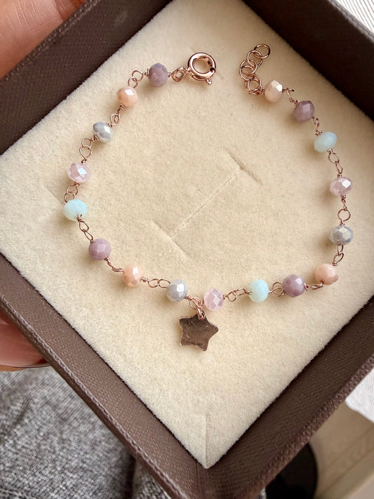 BRACCIALE CRISTALLI MULTICOLORE CON STELLA
