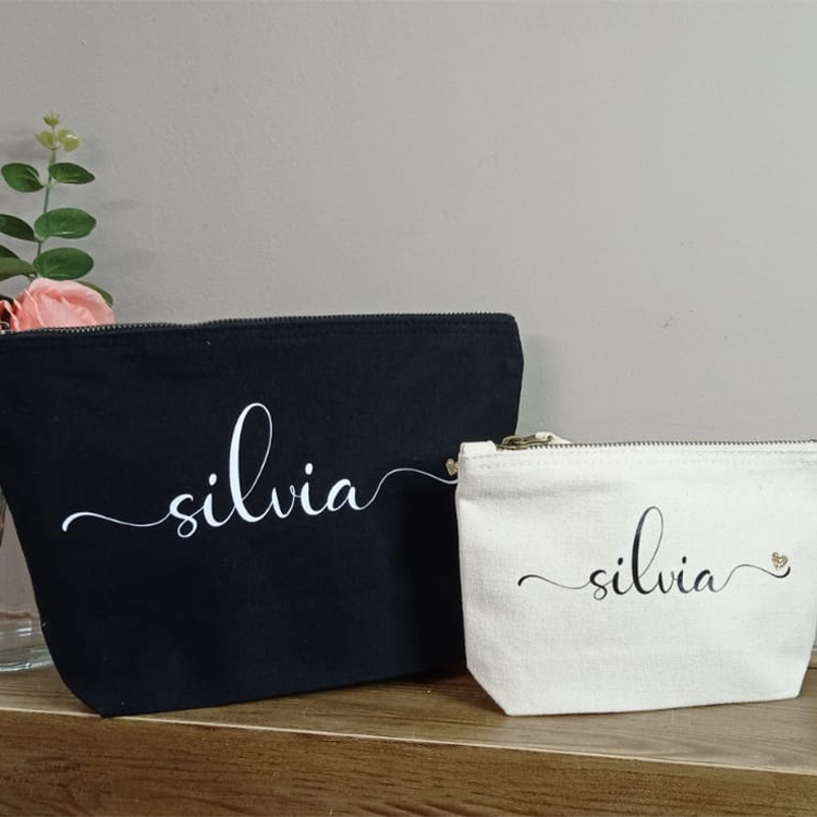 Set di 2 Pochette - Astuccio - Custodia in Cotone Personalizzata