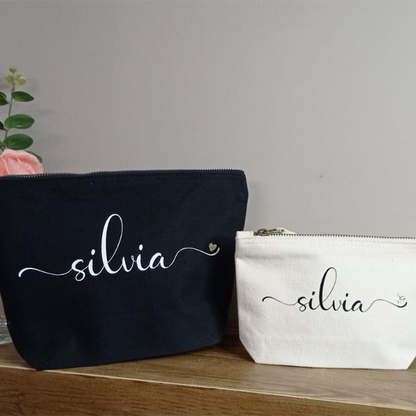 Set di 2 Pochette - Astuccio - Custodia in Cotone Personalizzata