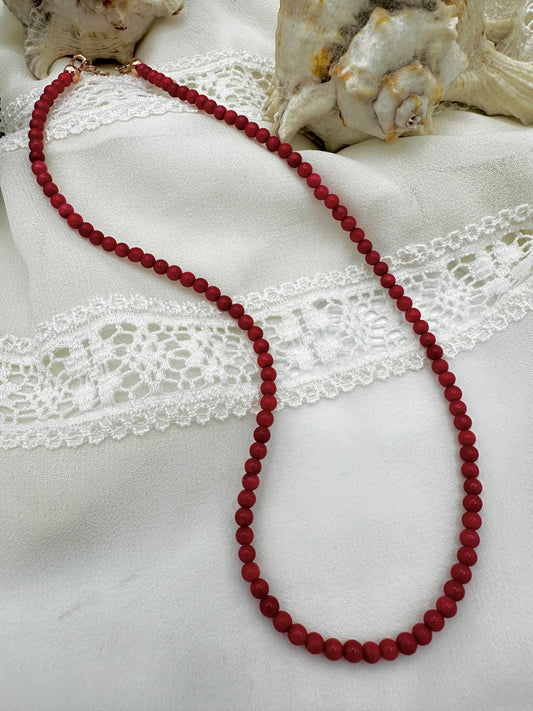 COLLANA CHOKER CORALLO BAMBÙ ROSSO