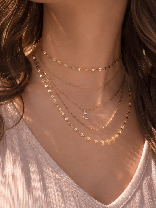 COLLANA CON OVALI PIATTI LAVORATI