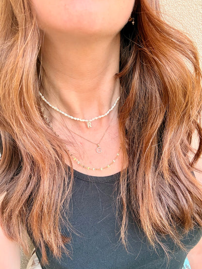 COLLANA PERLE D’ACQUA DOLCE CON INIZIALE