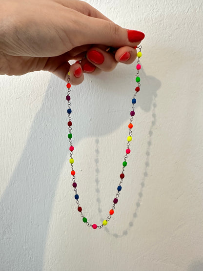 COLLANA ROSARIO FLUO