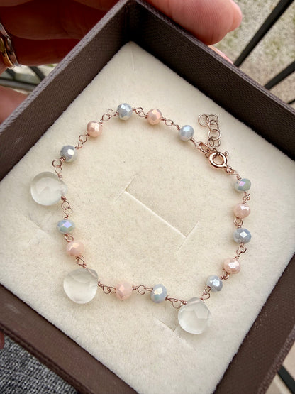 BRACCIALE PIETRE DI LUNA GOCCIA