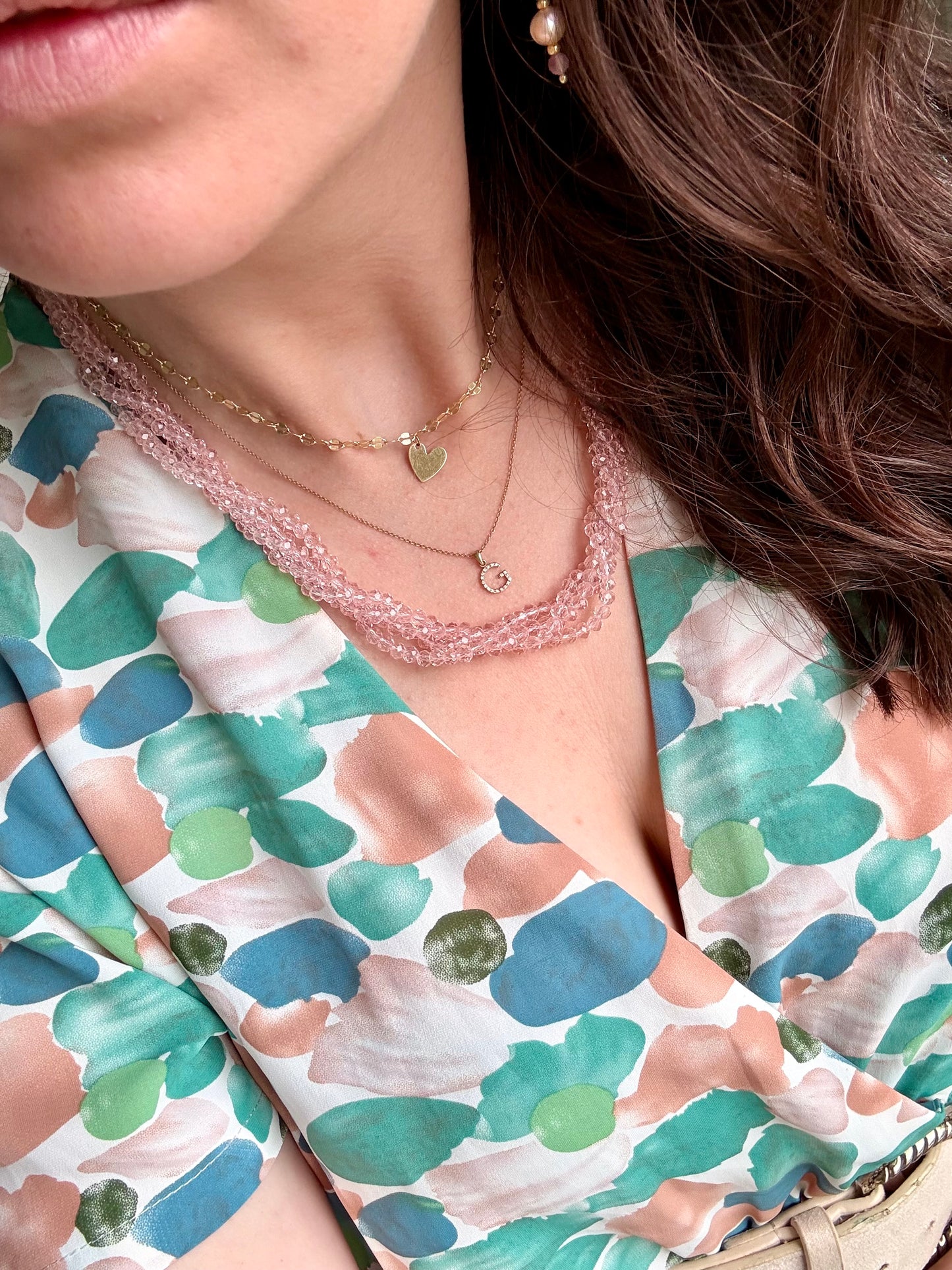 COLLANA TORCHON CON CRISTALLI ROSA