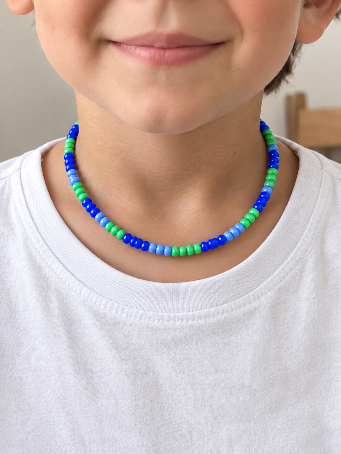 COLLANINA COLORATA PER BAMBINO - BLU E VERDE