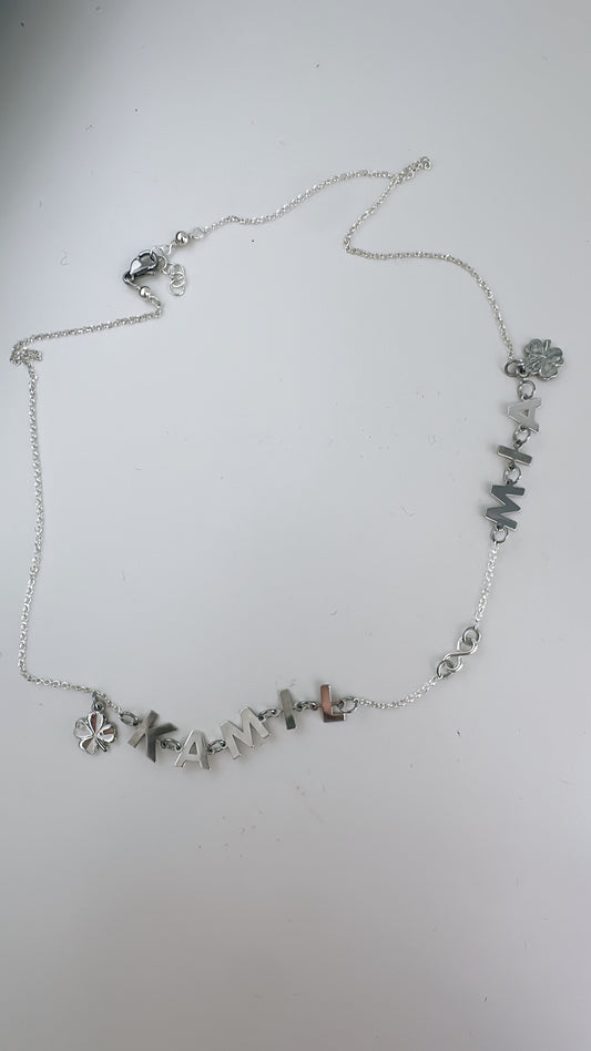 COLLANA PERSONALIZZATA CON INFINITO E QUADRIFOGLI