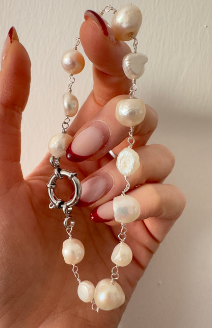 BRACCIALE ROSARIO CON PERLE BAROCCHE E CHIUSURA A MARINAIO