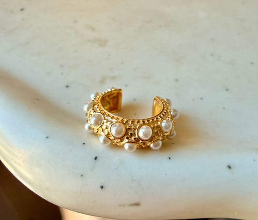 EARCUFF PUNTINATO CON PERLE 15mm