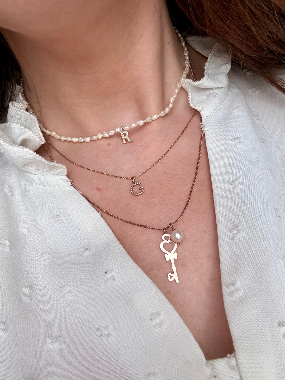 COLLANA CHIAVE DEL CUORE CON PERLA