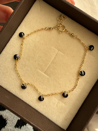 BRACCIALE CATENA FORZATINA CON ZIRCONI PENDENTI