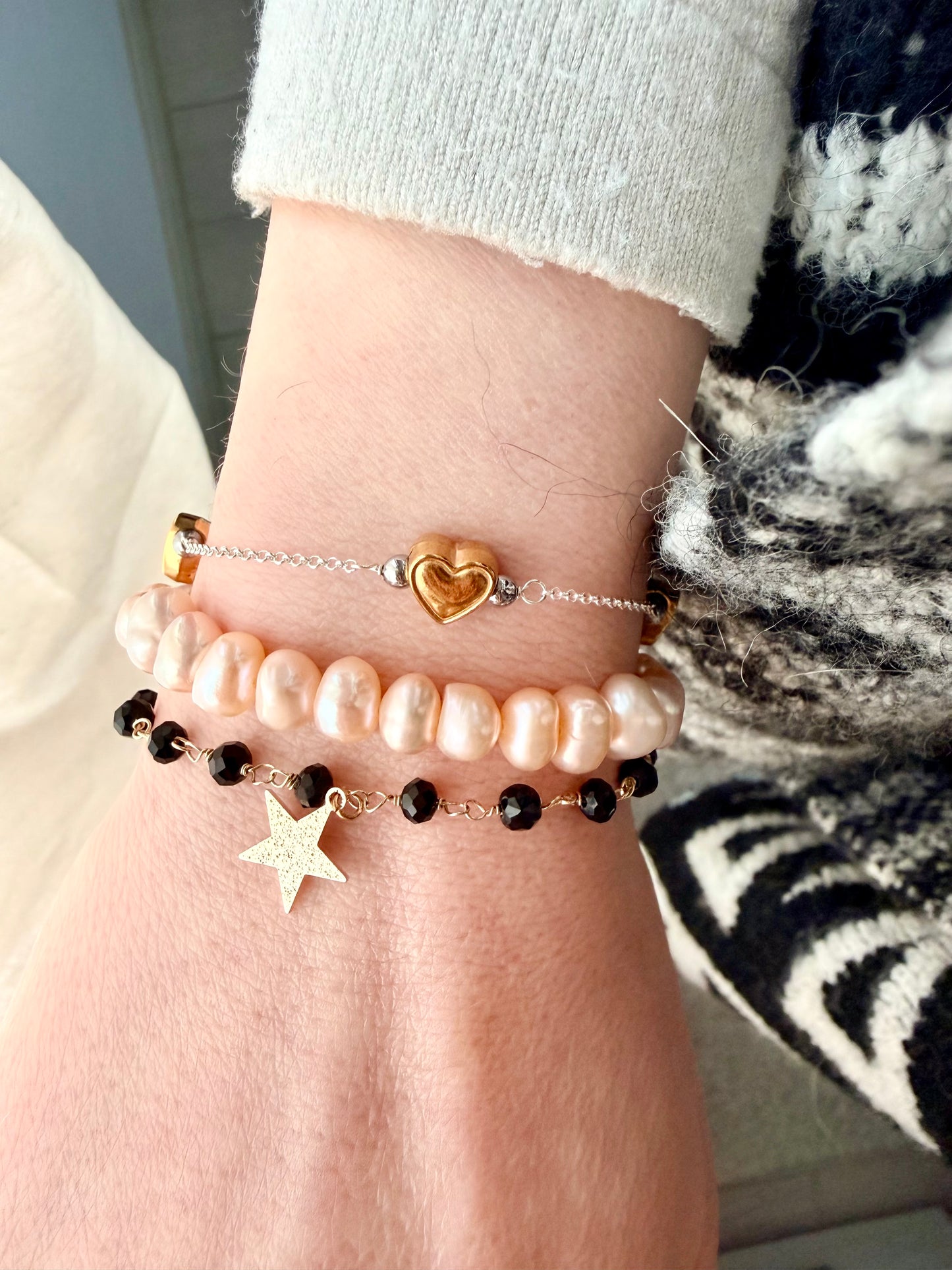 BRACCIALE CATENA ROLÓ ARGENTO ALTERNATA DA CUORI ORO