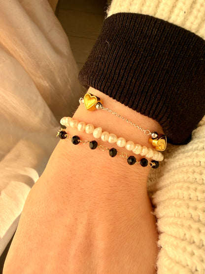 BRACCIALE PERLE TONDE IRREGOLARI DA 0,5mm