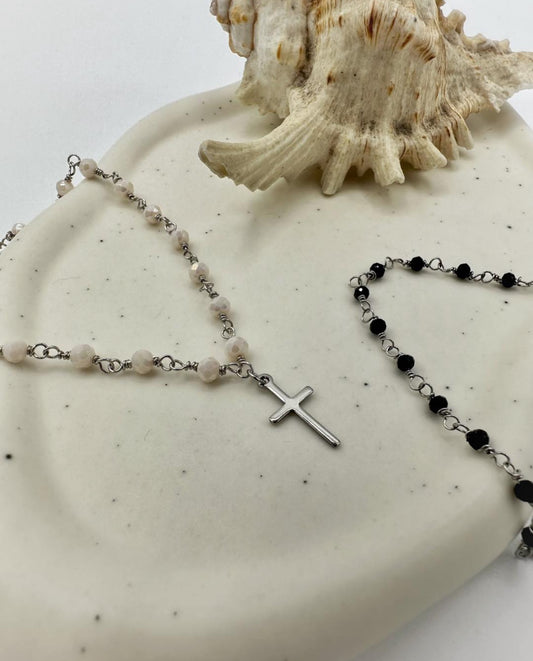 COLLANA ROSARIO CON CROCE