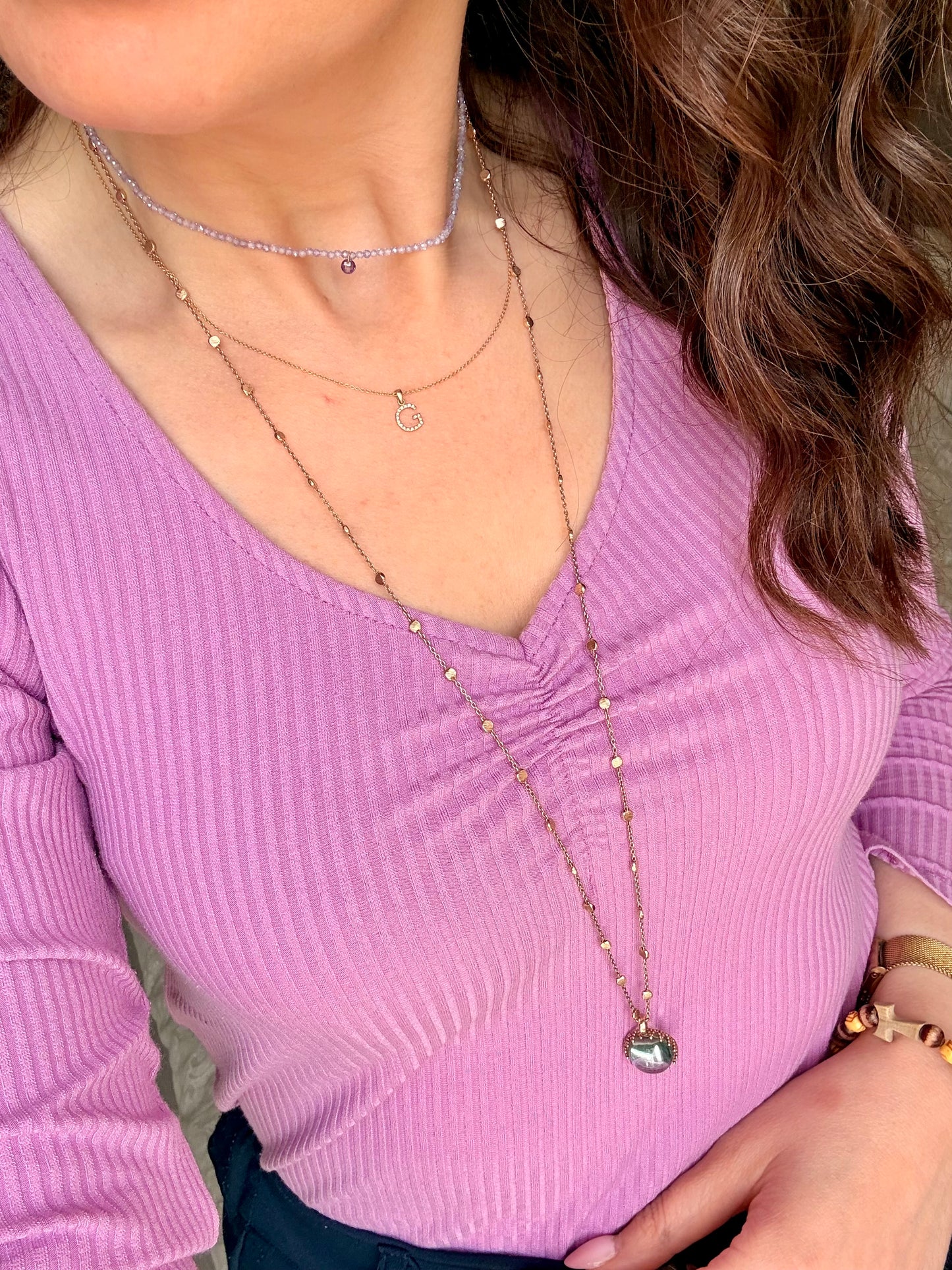 COLLANA ZIRCONI LILLA