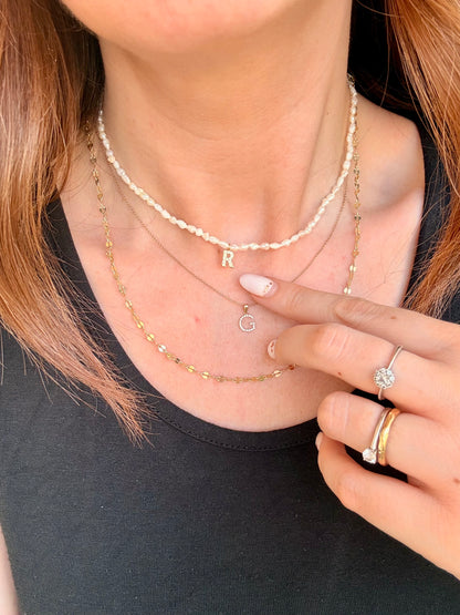 COLLANA PERLE D’ACQUA DOLCE CON INIZIALE