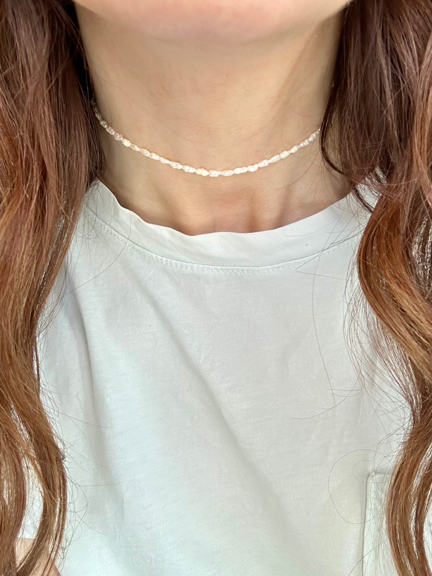 COLLANA MICRO PERLE RISINO BIANCHE