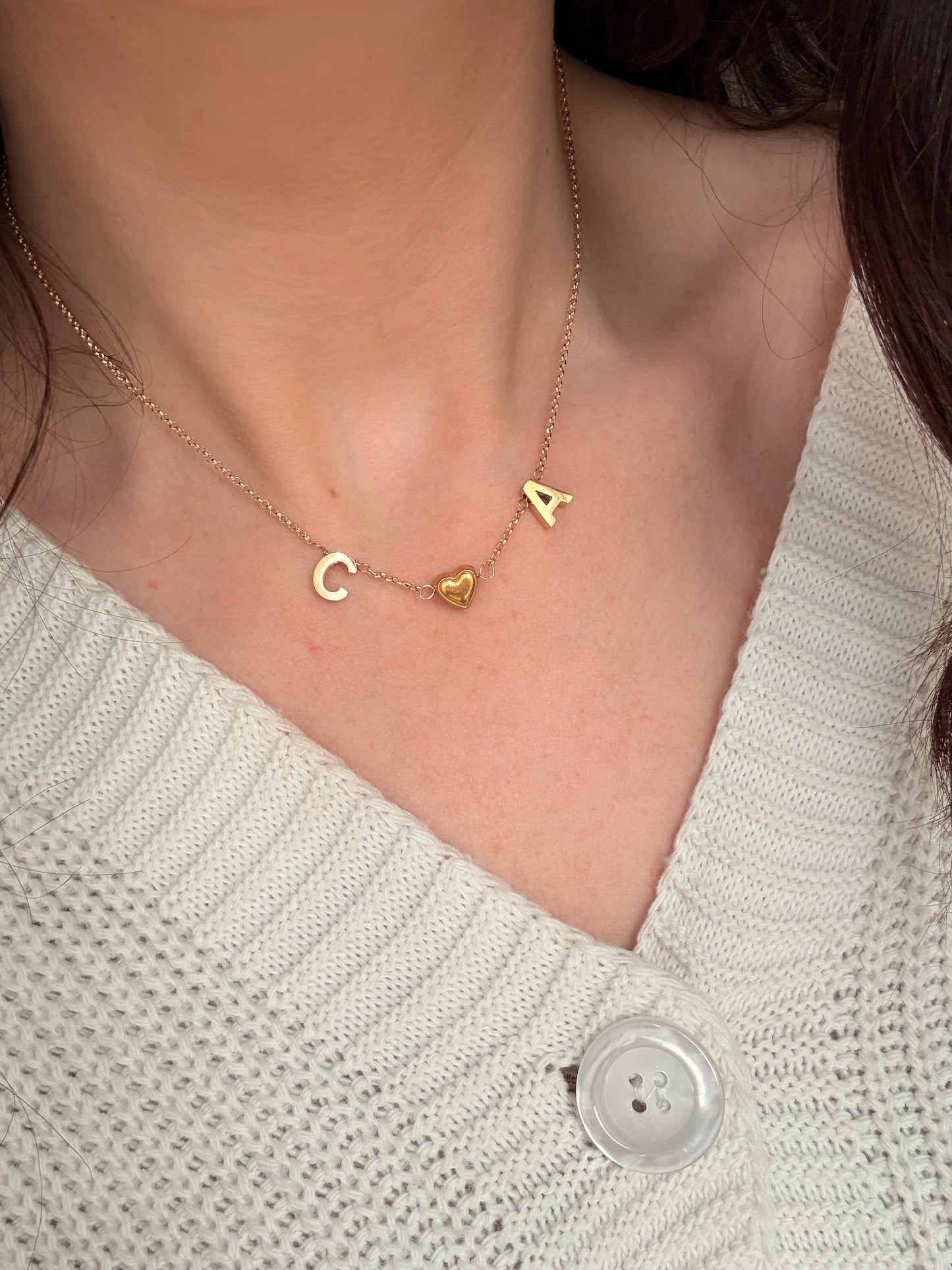 COLLANA INIZIALI E CUORE BOMBATI