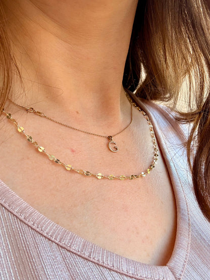 COLLANA CON OVALI PIATTI LAVORATI