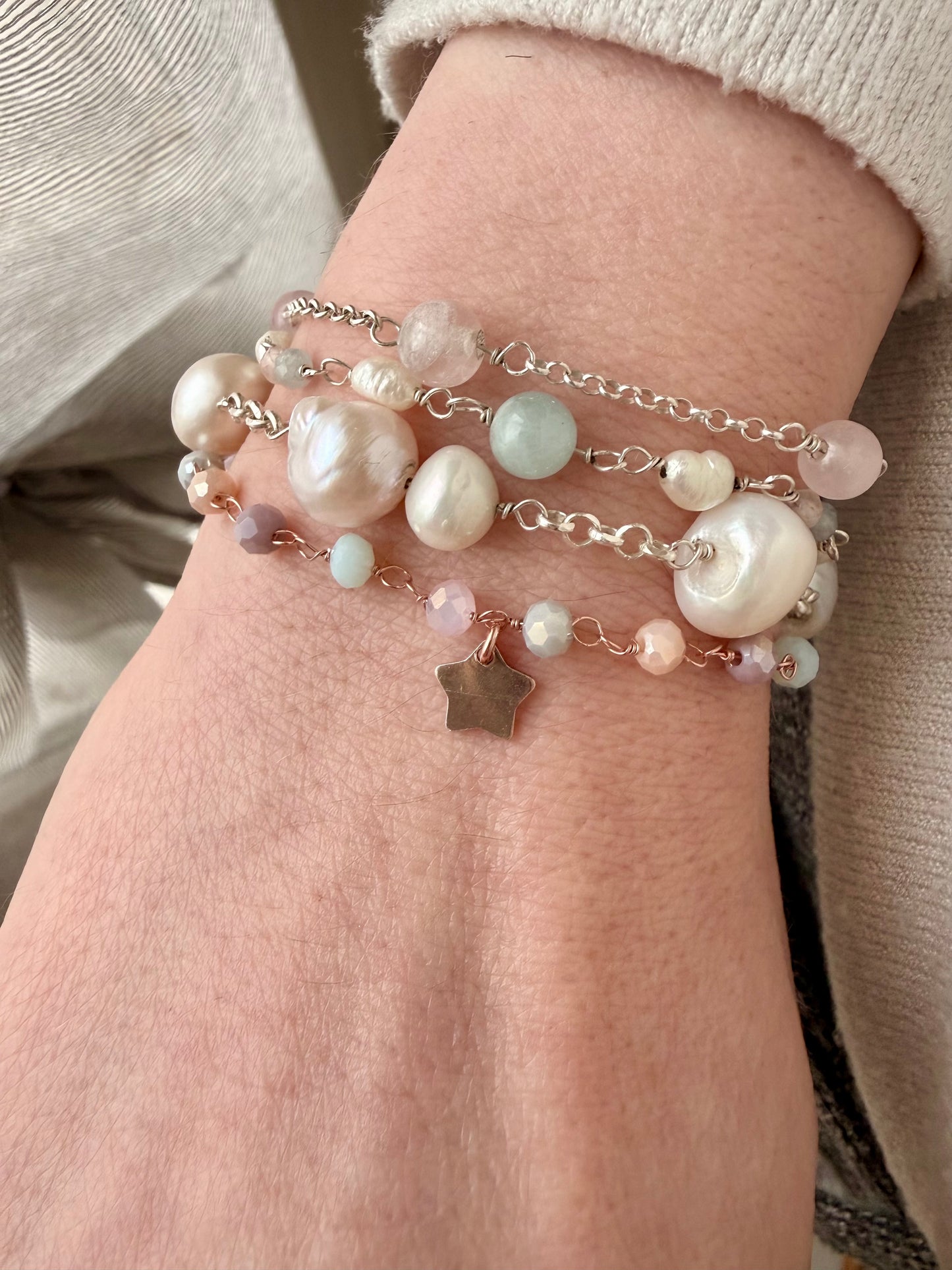 BRACCIALE CRISTALLI MULTICOLORE CON STELLA