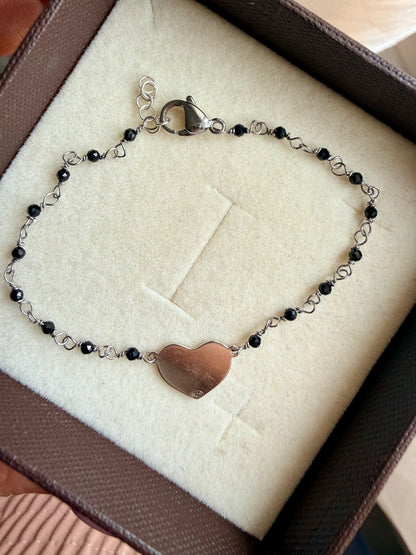 BRACCIALE CRISTALLI CON CUORE