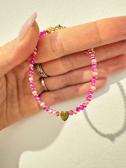 BRACCIALE CON CRISTALLI E CUORE