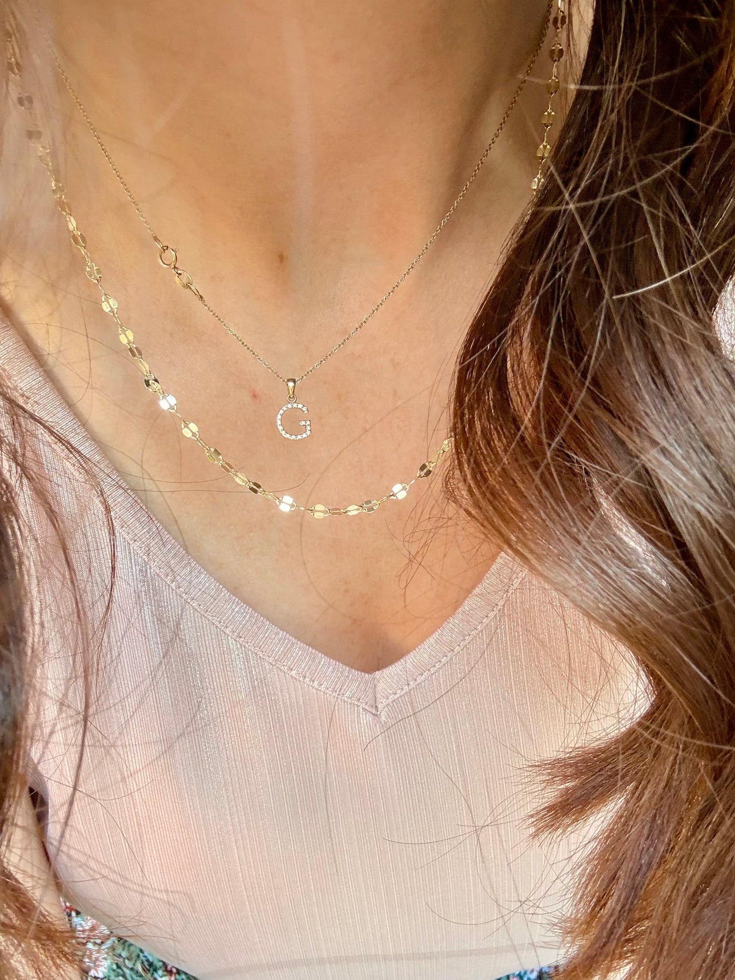 COLLANA CON OVALI PIATTI LAVORATI