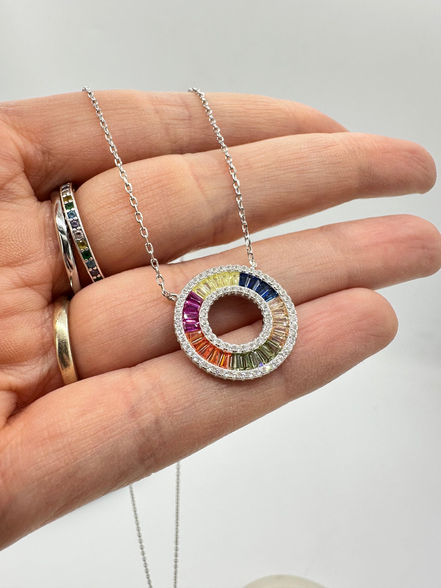 COLLANA ARGENTO CON CIONDOLO RAINBOW