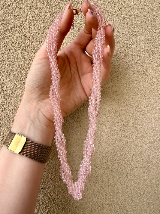 COLLANA TORCHON CON CRISTALLI ROSA