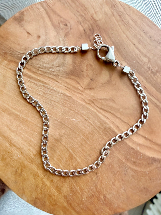 BRACCIALE CATENA GROUMETTE PIATTA