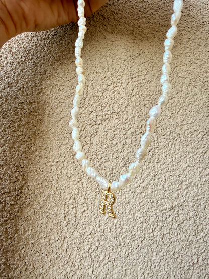COLLANA PERLE D’ACQUA DOLCE CON INIZIALE