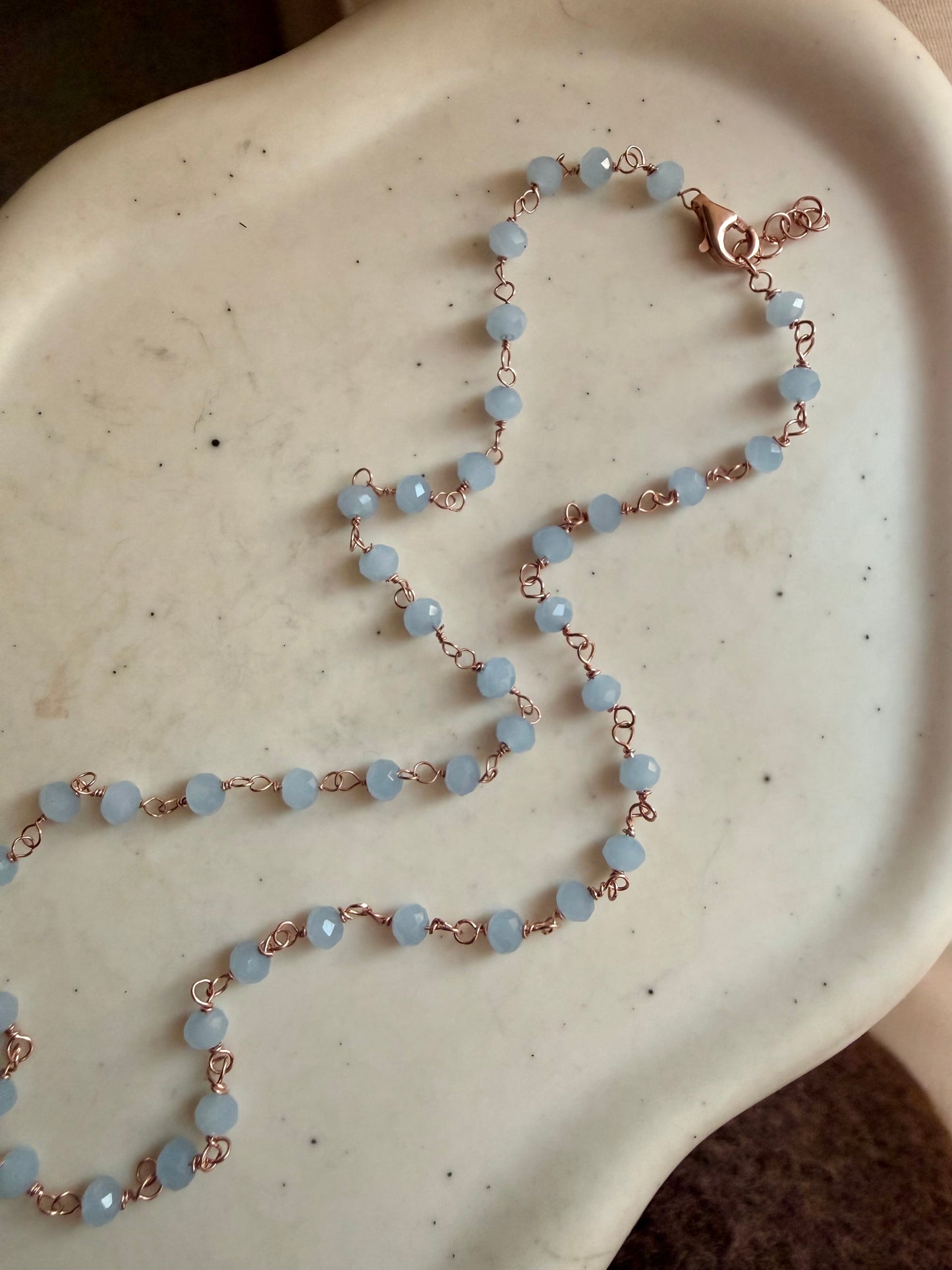 COLLANA CRISTALLI AZZURRO POLVERE
