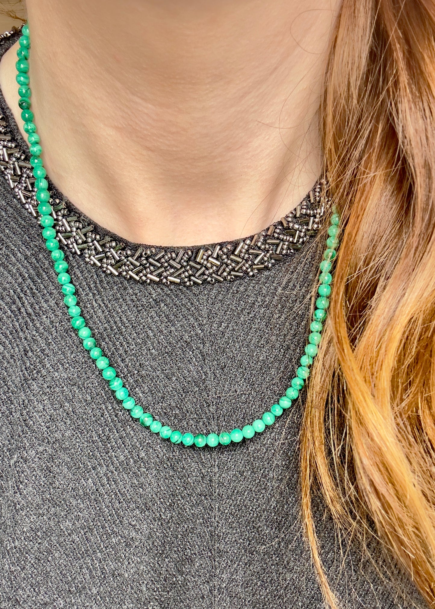 COLLANA CON PERLE DI MALACHITE