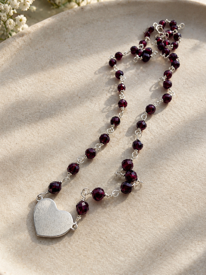COLLANA CUORE DI GRANATO