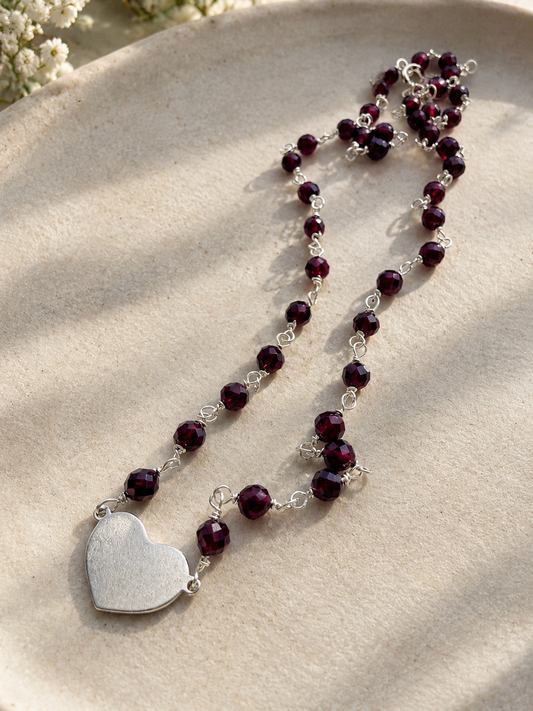 COLLANA CUORE DI GRANATO